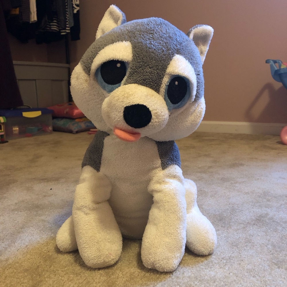 GOFFA Siberian Husky 14" Plush Puppy Dog Grey White Stuffed Animal